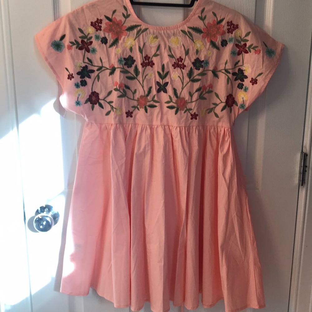 Adorable Pink Flower Babydoll Dress